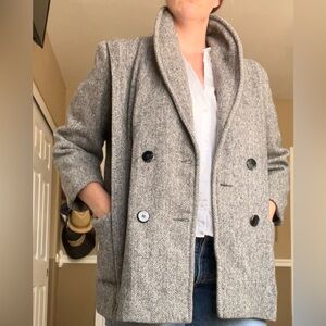 Vintage Herman Kay Tweed Overcoat - Sz Lg